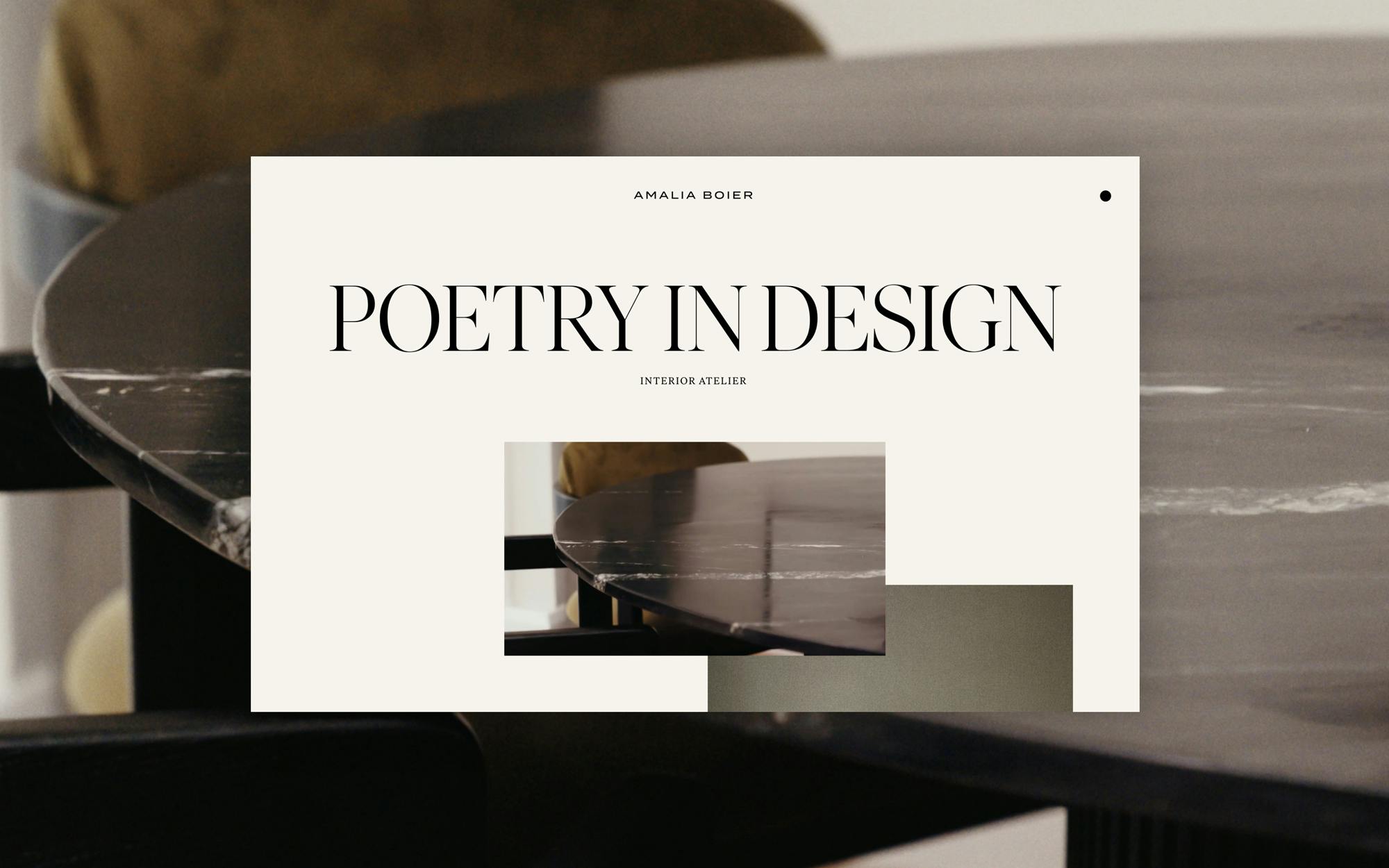 Website for Interior Designer Amalia Boier, designed by Extract Studio