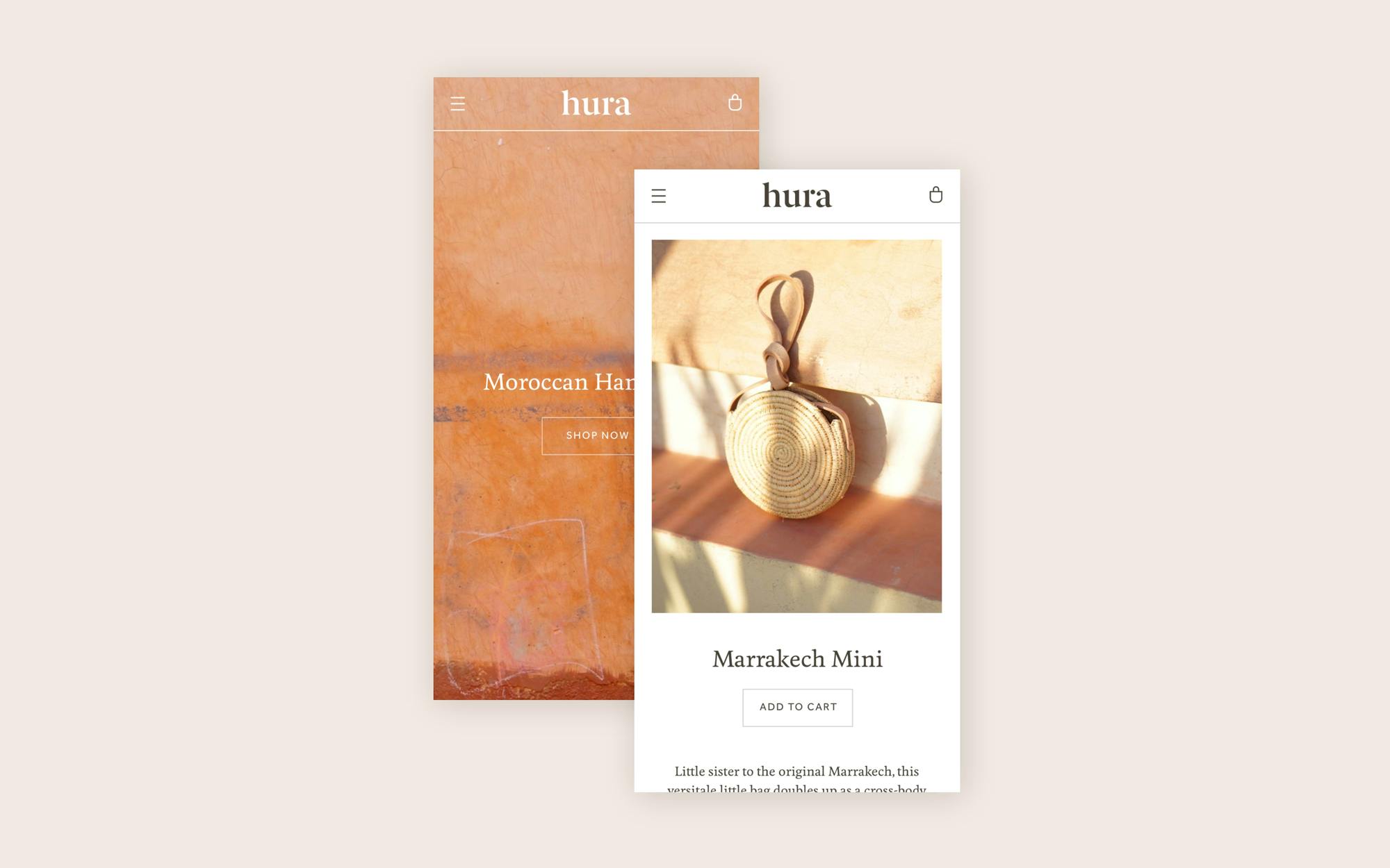 Identity for Moroccan Fashion Brand Hura, designed by Extract Studio