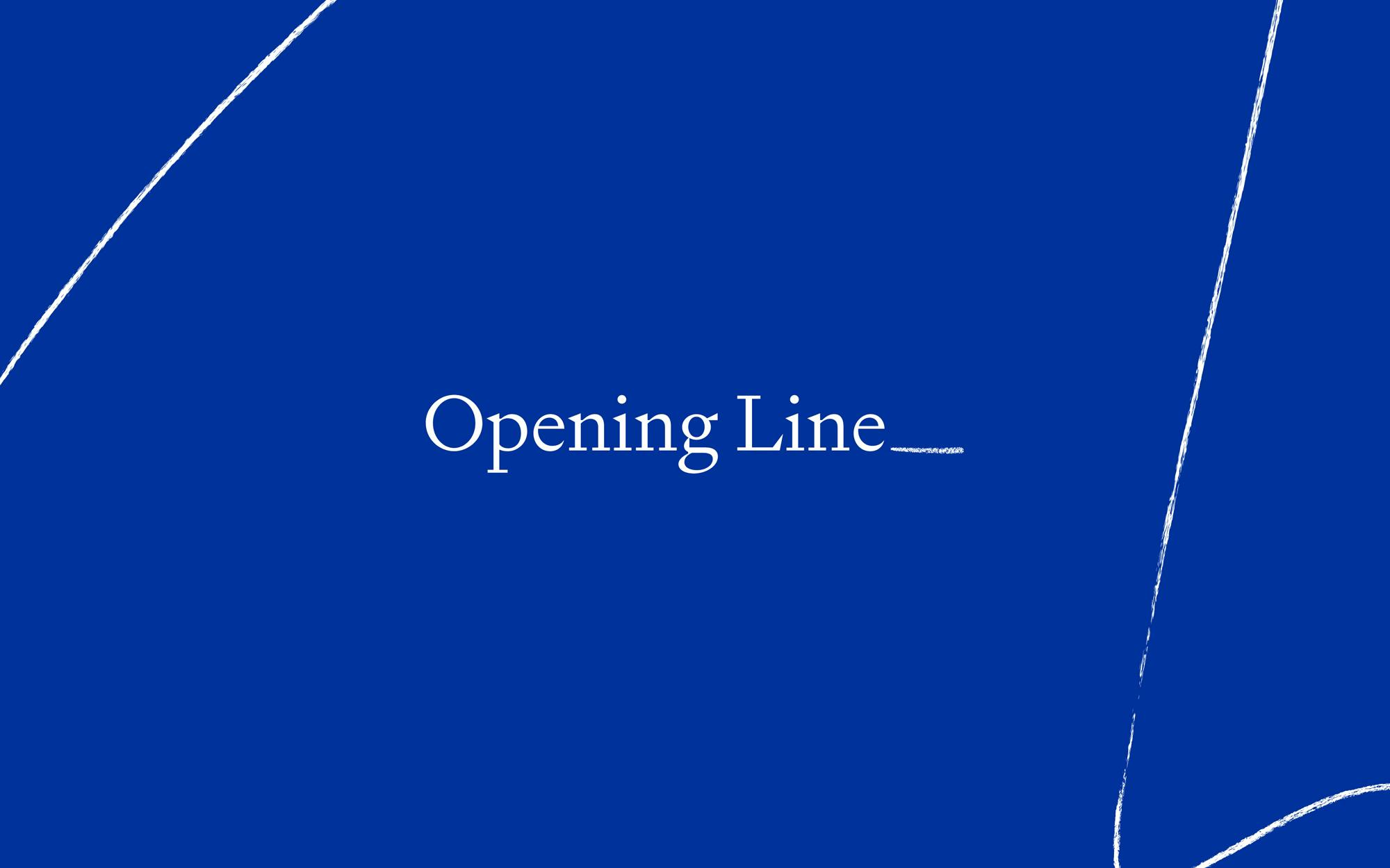 Brand Identity for Copywriters, Opening Line. Designed by Extract Studio